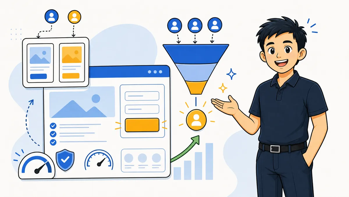 Ilustrasi Habib Hidayat memetakan conversion funnel dari traffic ke lead