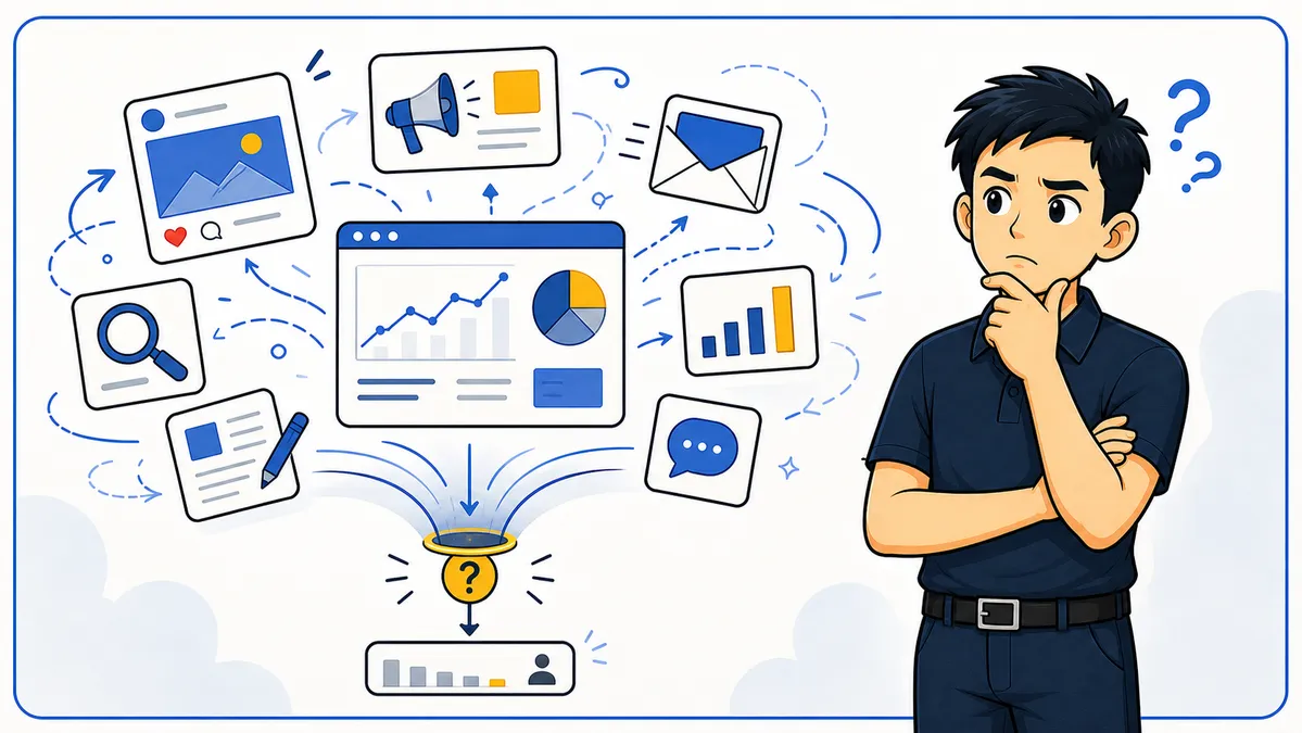 Ilustrasi Habib Hidayat mendiagnosis aktivitas digital marketing yang ramai tetapi menghasilkan outcome kecil karena bottleneck belum jelas